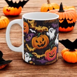 Jack of Lantern Halloween Mug - Spooky Pumpkin Design - Perfect for Fall Beverages and Halloween Decor - Mug for Coffee or Tea Lovers